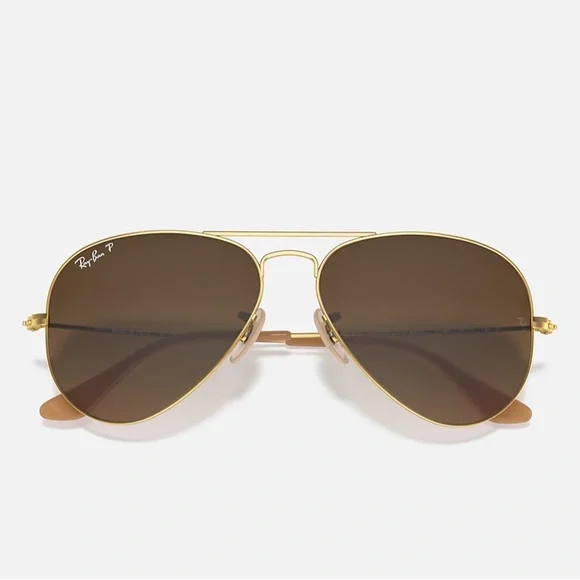 Ray Ban Polarized Classic Gold Framed Aviator Sunglasses - Picture 14 of 14